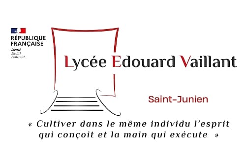 Logo du Lycée Edouard Vaillantoù Clemence et Linda forment de futurs professionnels du soudage